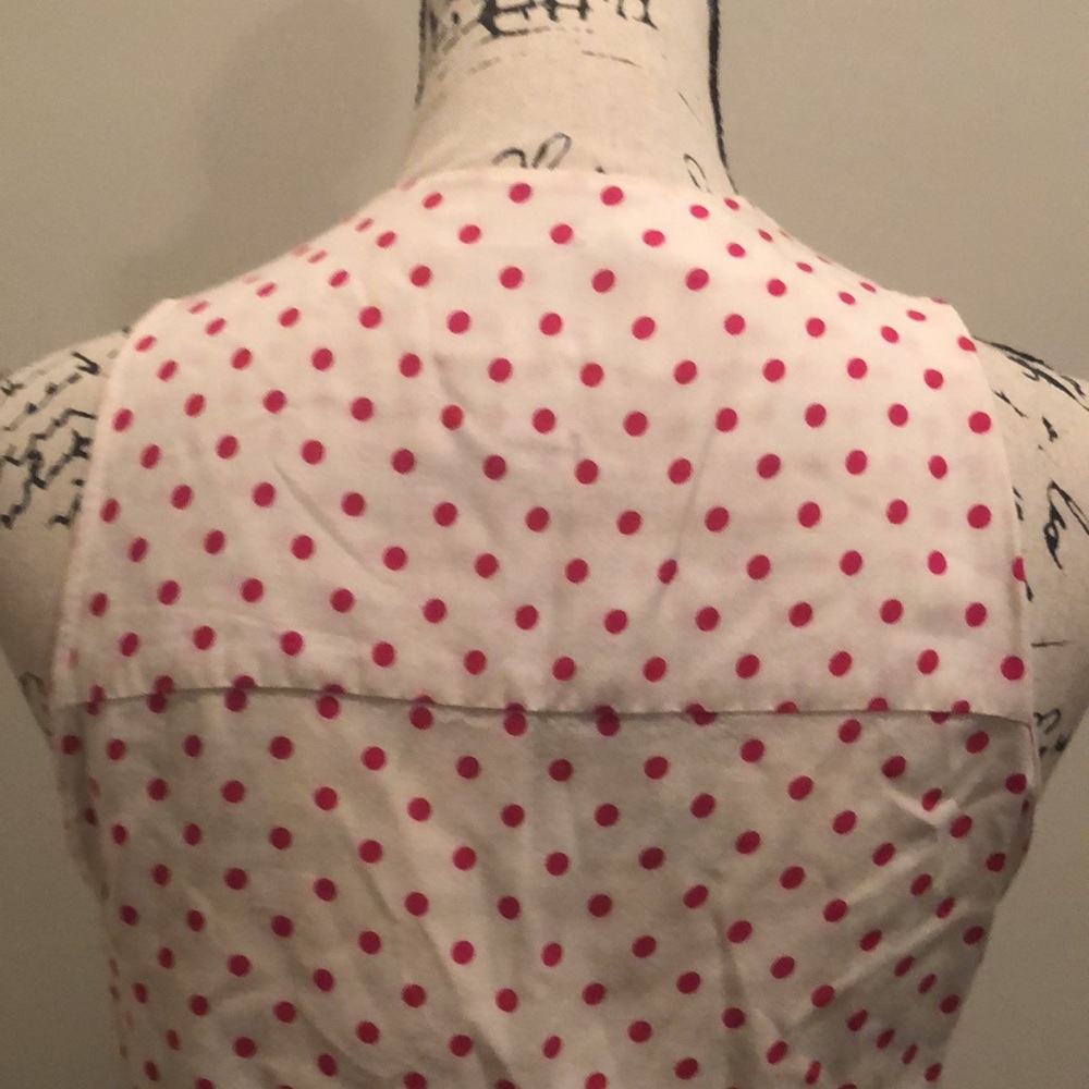 90’s Vintage Pembrooke Lane Pink Polka Dot Blouse - Picture 5 of 11